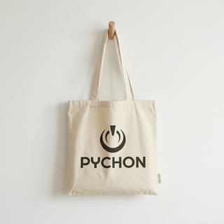 Bolsa PYCHON colgada con asas largas y logotipo negro
